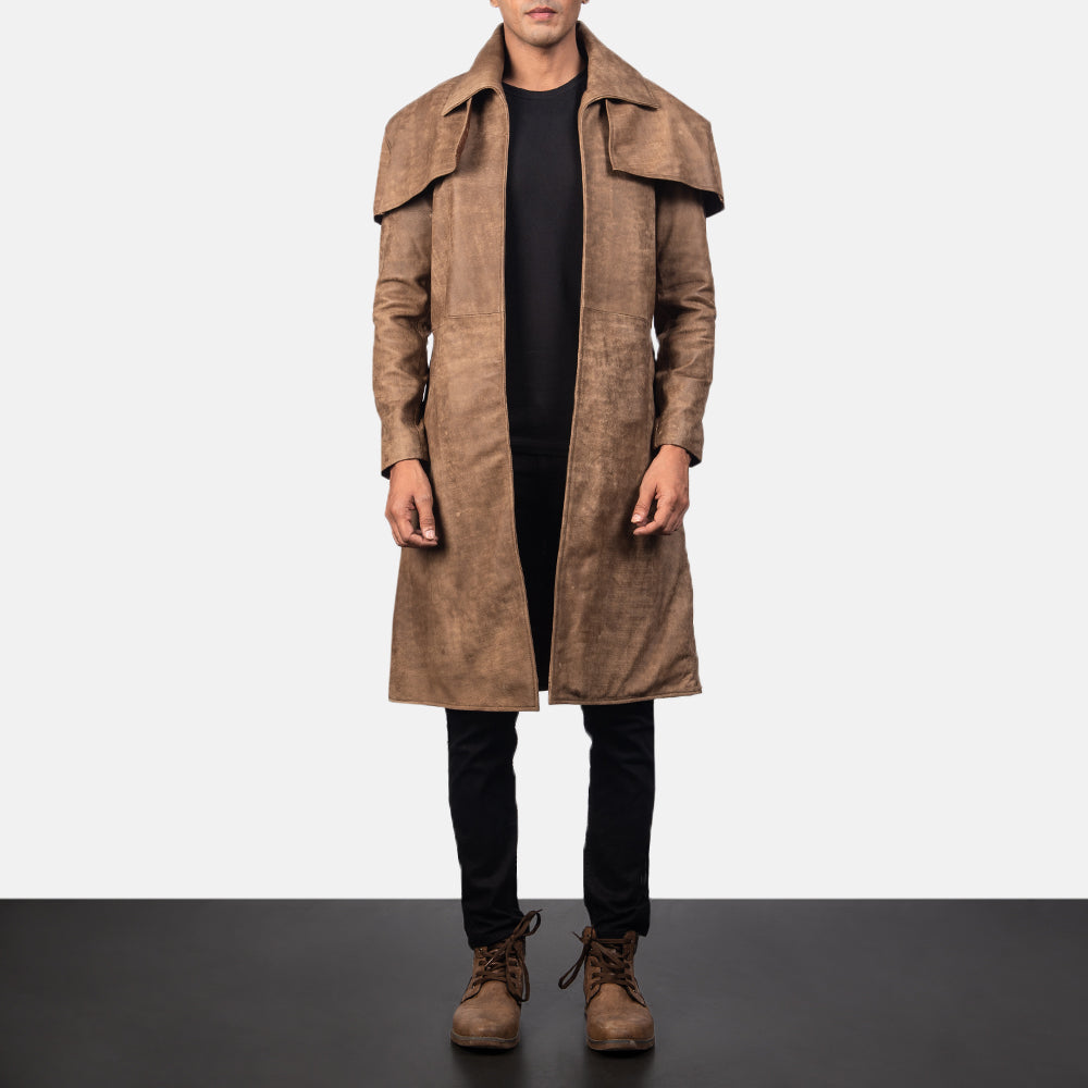 Classic Brown Leather Duster by Dash Racegear - men Jacket view 1