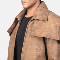 Classic Brown Leather Duster by Dash Racegear - men Jacket view 5