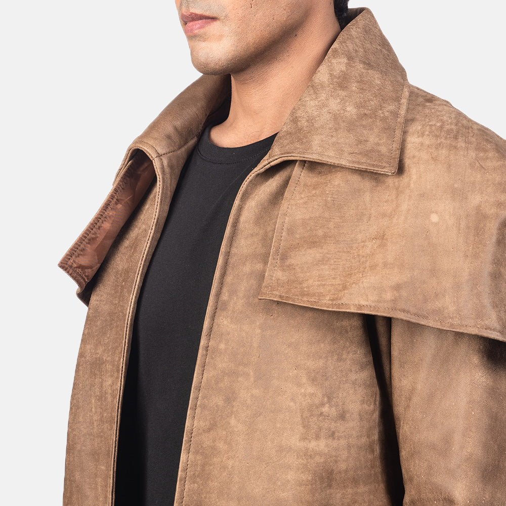 Classic Brown Leather Duster by Dash Racegear - men Jacket view 5