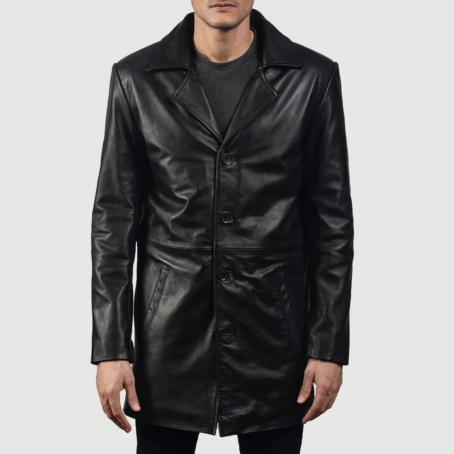 Classmith Black Leather Coat by Dash Racegear - men Jacket view 3