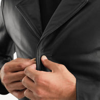 Classmith Black Leather Coat by Dash Racegear - men Jacket view 4