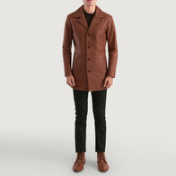 Classmith Brown Leather Coat by Dash Racegear - men Jacket view 3