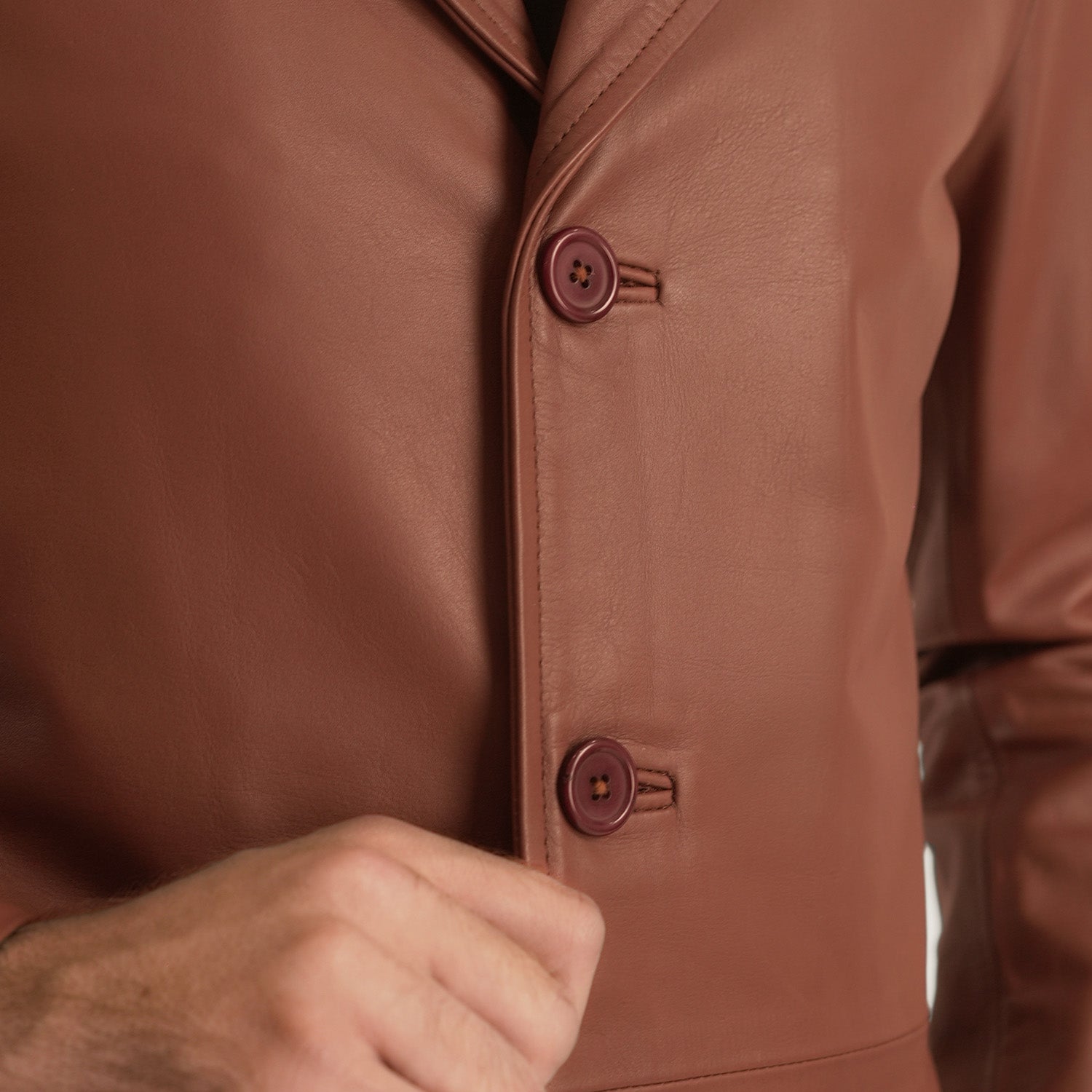 Classmith Brown Leather Coat by Dash Racegear - men Jacket view 6