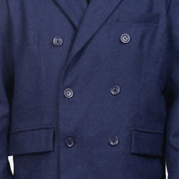 Claud Blue Wool Double Breasted Coat by Dash Racegear - men Jacket view 6