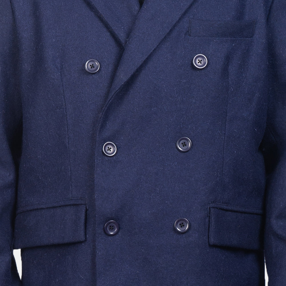 Claud Blue Wool Double Breasted Coat by Dash Racegear - men Jacket view 6