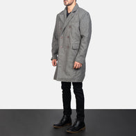 Claud Grey Wool Double Breasted Coat by Dash Racegear - men Jacket view 2