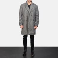 Claud Grey Wool Double Breasted Coat by Dash Racegear - men Jacket view 3