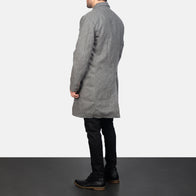 Claud Grey Wool Double Breasted Coat by Dash Racegear - men Jacket view 4