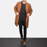 Claud Khaki Wool Double Breasted Coat by Dash Racegear - men Jacket view 4