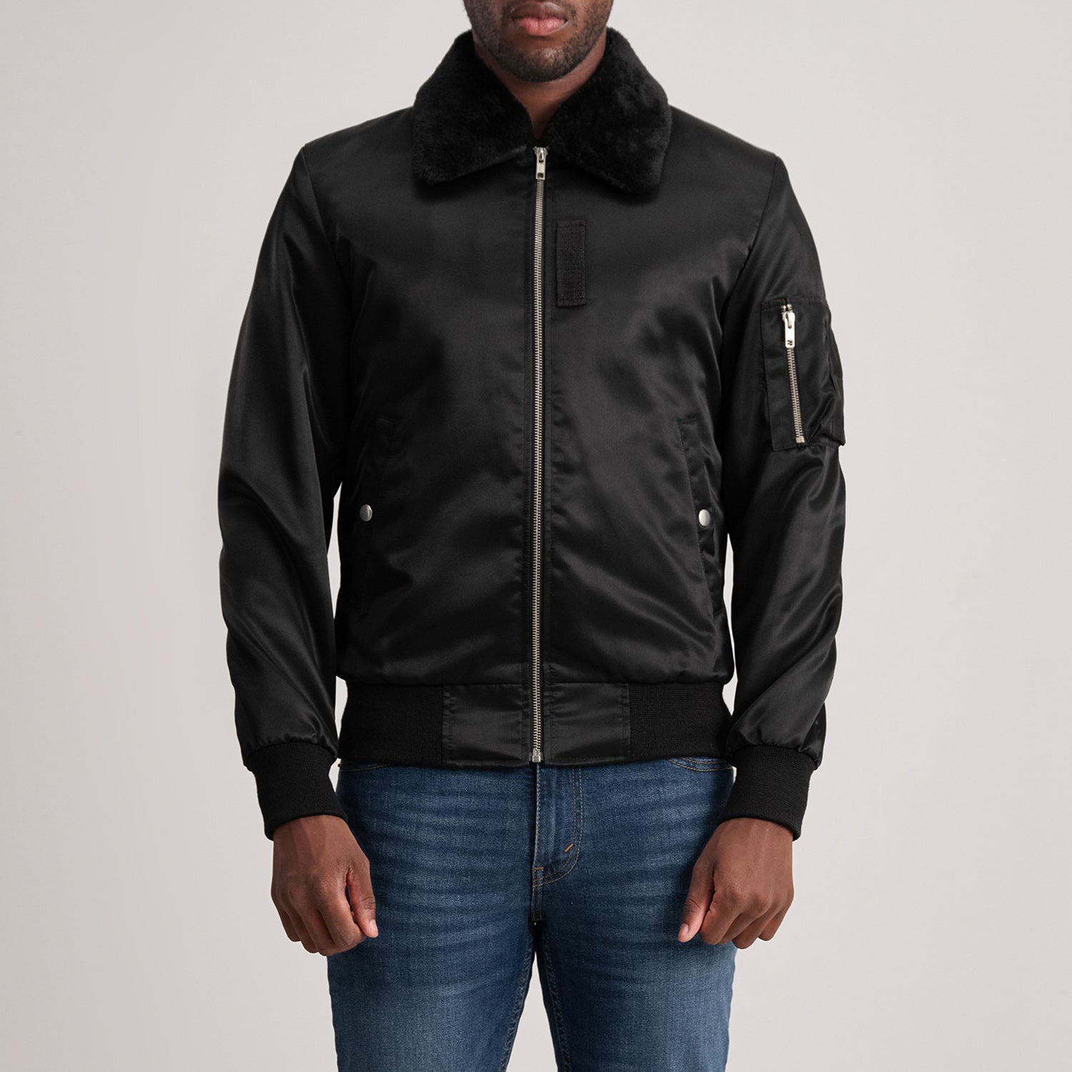 Clyde B-15 Black Bomber Jacket by Dash Racegear - men Jacket view 1