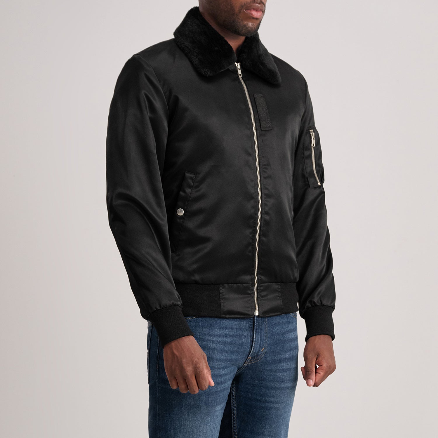 Clyde B-15 Black Bomber Jacket by Dash Racegear - men Jacket view 2