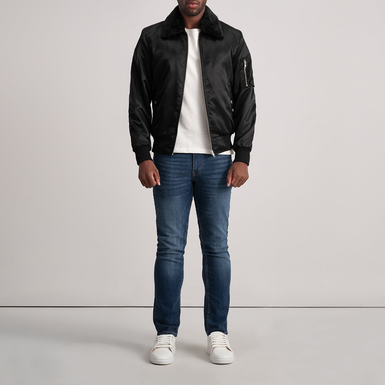Clyde B-15 Black Bomber Jacket by Dash Racegear - men Jacket view 3