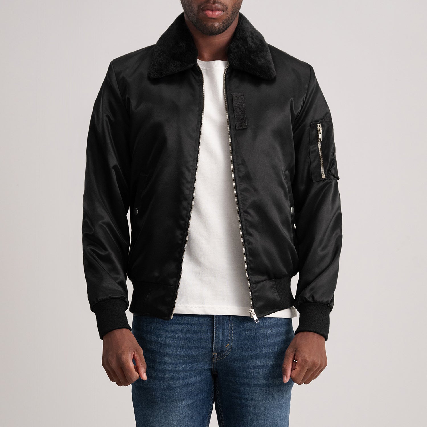 Clyde B-15 Black Bomber Jacket by Dash Racegear - men Jacket view 4