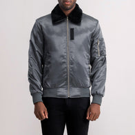 Clyde B-15 Grey Bomber Jacket by Dash Racegear - men Jacket view 1