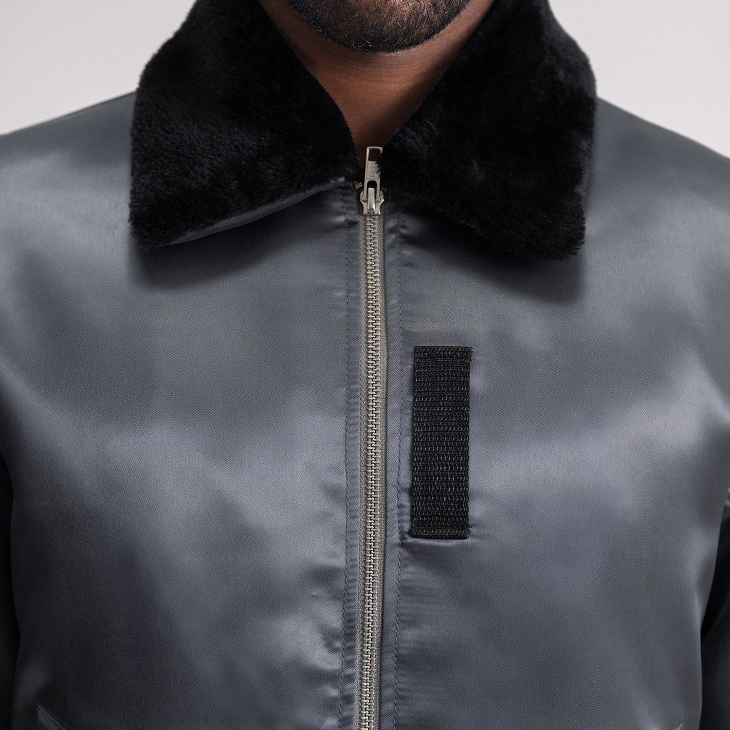Clyde B-15 Grey Bomber Jacket by Dash Racegear - men Jacket view 6