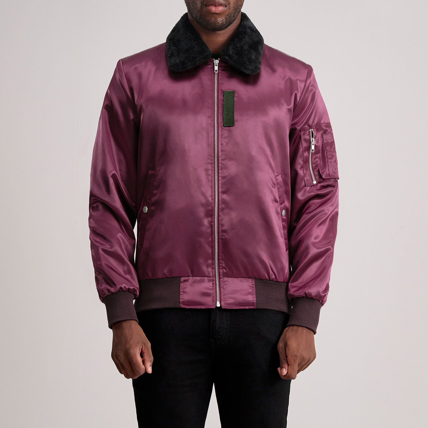 Clyde B-15 Maroon Bomber Jacket by Dash Racegear - men Jacket view 1