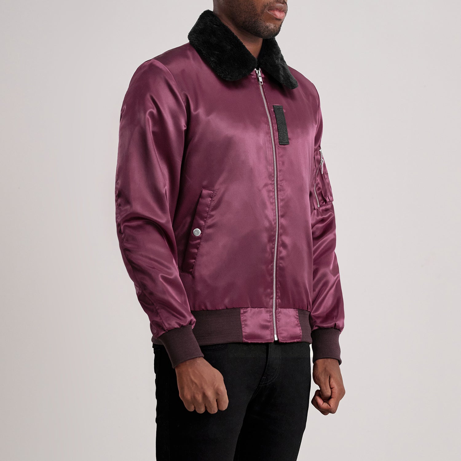 Clyde B-15 Maroon Bomber Jacket by Dash Racegear - men Jacket view 2