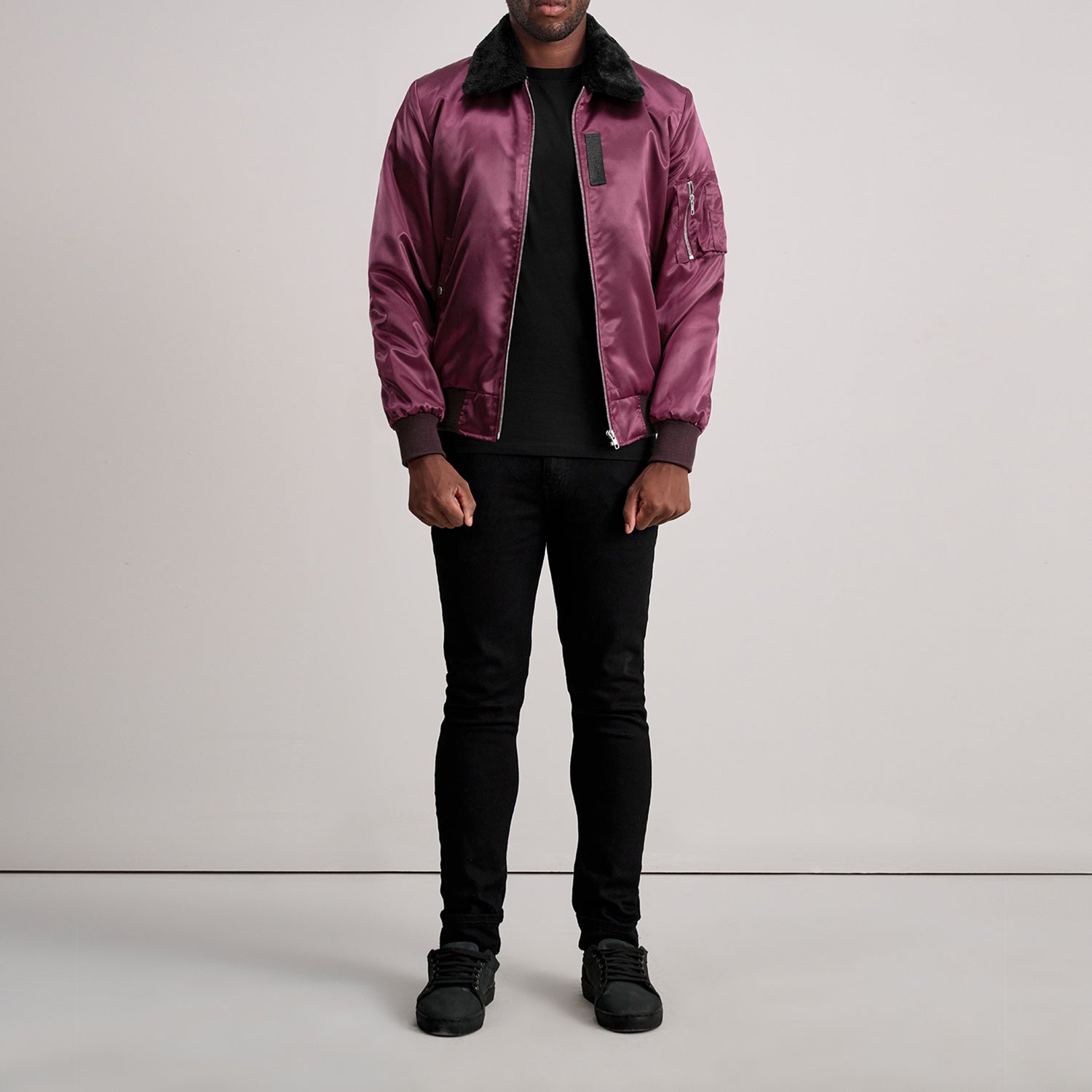 Clyde B-15 Maroon Bomber Jacket by Dash Racegear - men Jacket view 4