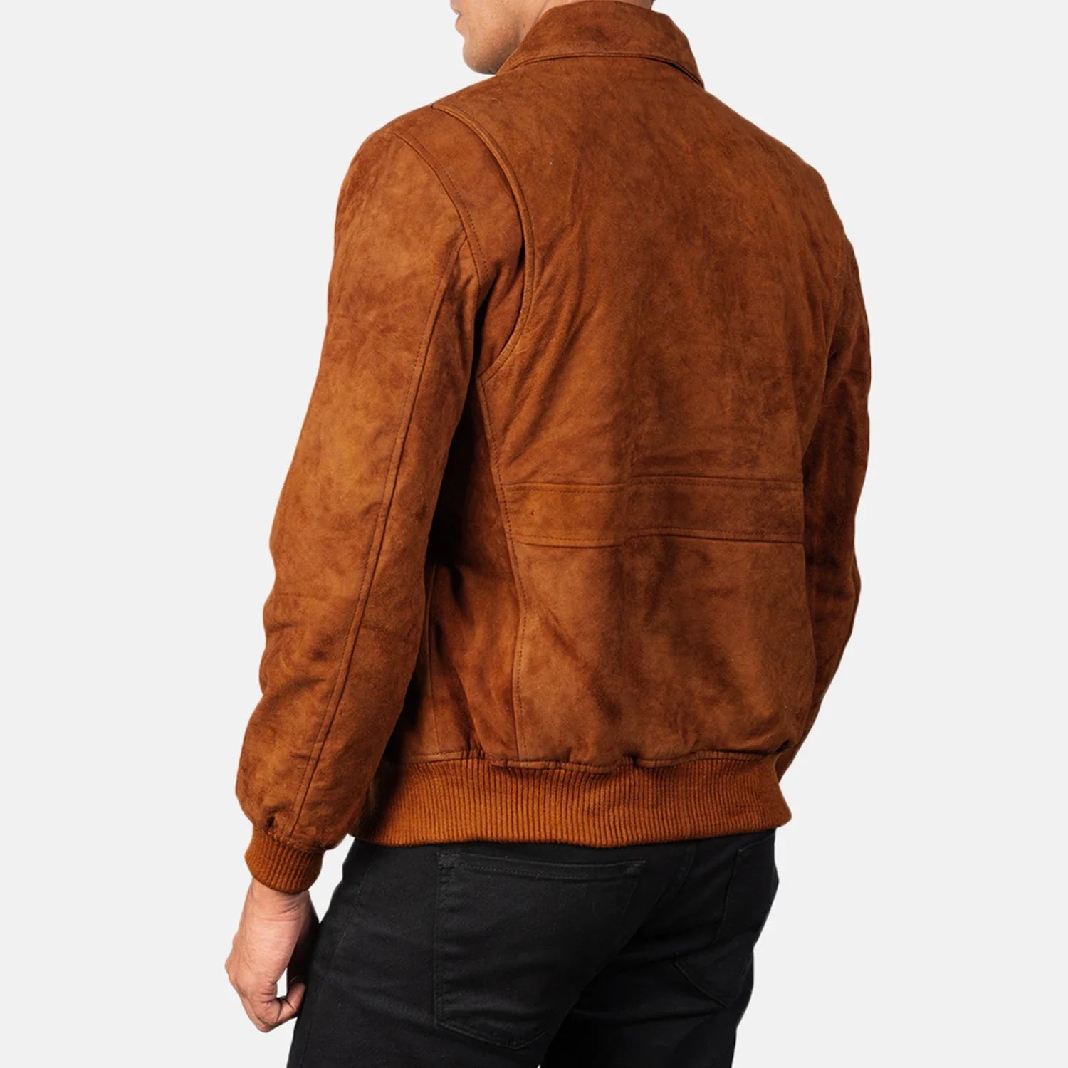 Coffmen Brown Suede A2 Bomber Jacket by Dash Racegear - men Jacket view 5