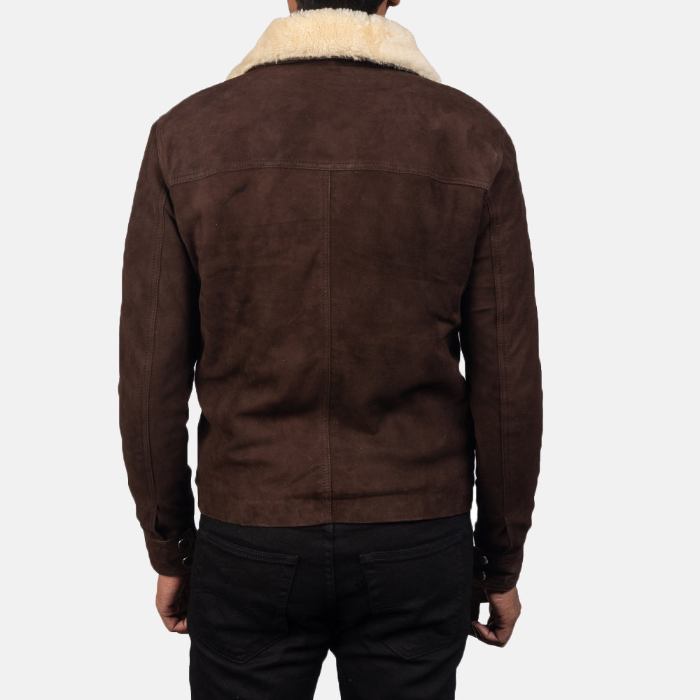 Coffner Brown Shearling Fur Jacket by Dash Racegear - men Jacket view 6