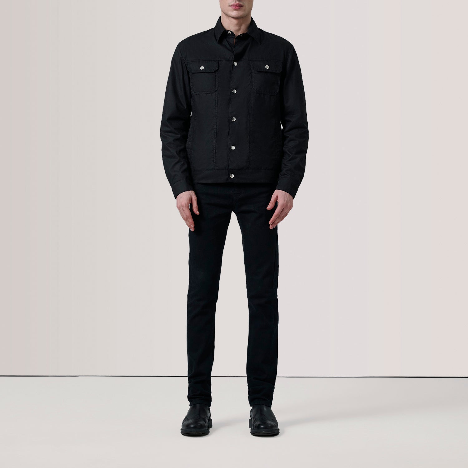 Colberto Black Waxed Canvas Trucker Jacket by Dash Racegear - men Jacket view 2