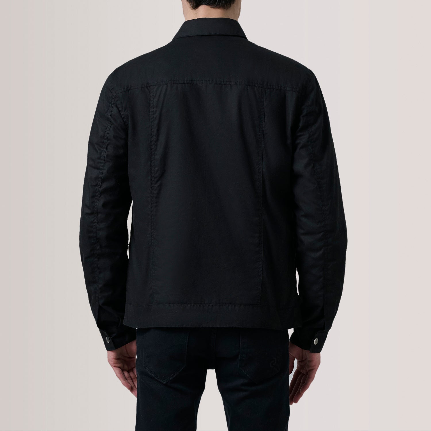 Colberto Black Waxed Canvas Trucker Jacket by Dash Racegear - men Jacket view 4
