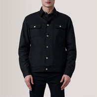 Colberto Black Waxed Canvas Trucker Jacket by Dash Racegear - men Jacket view 5