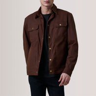 Colberto Brown Waxed Canvas Trucker Jacket by Dash Racegear - men Jacket view 1