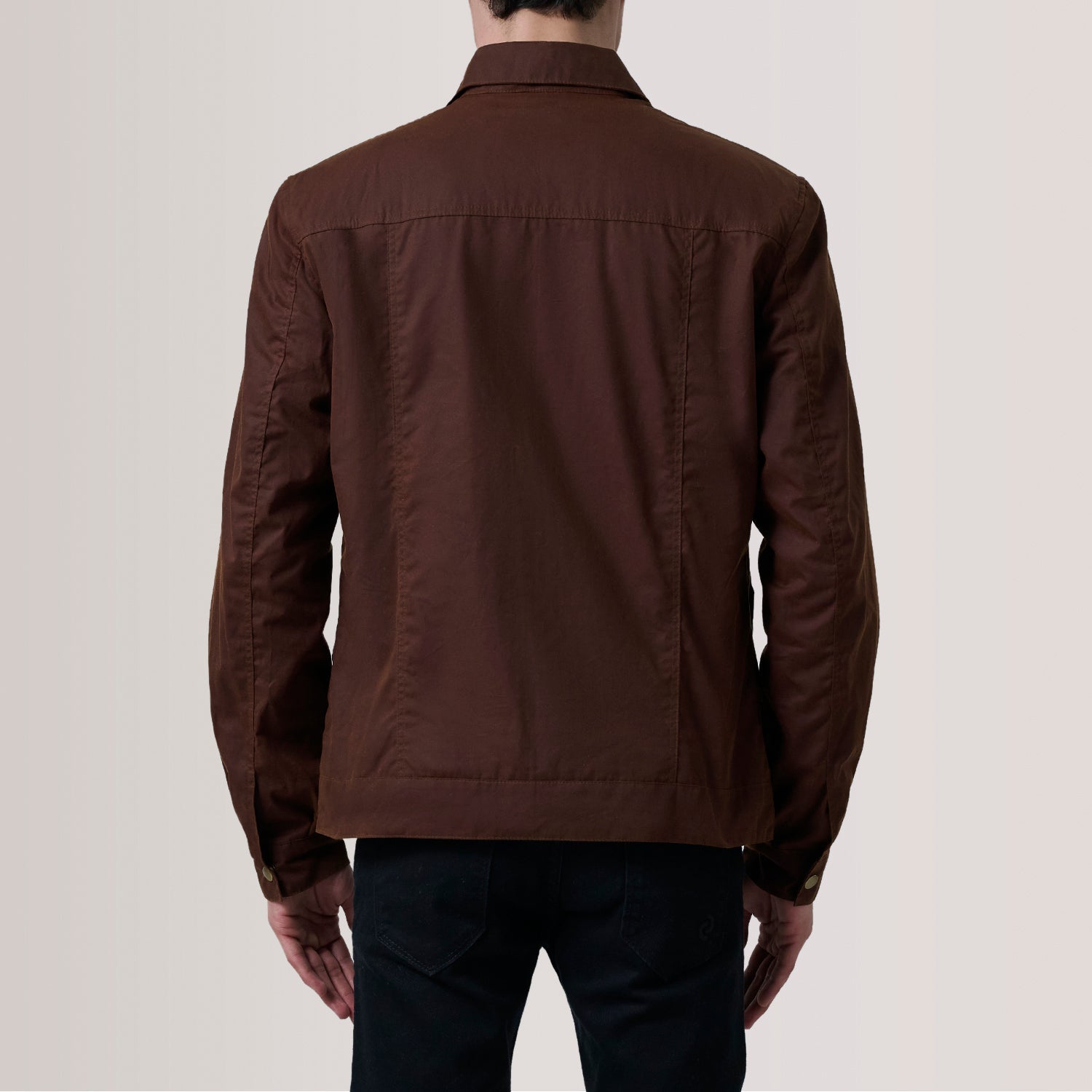 Colberto Brown Waxed Canvas Trucker Jacket by Dash Racegear - men Jacket view 4