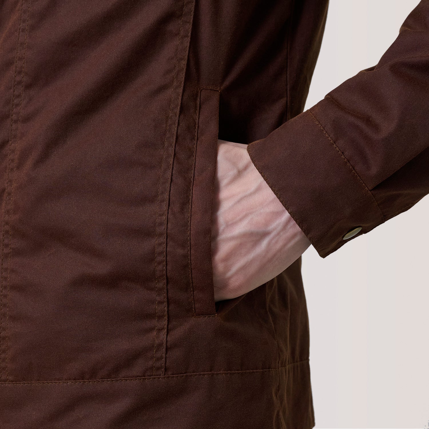 Colberto Brown Waxed Canvas Trucker Jacket by Dash Racegear - men Jacket view 6