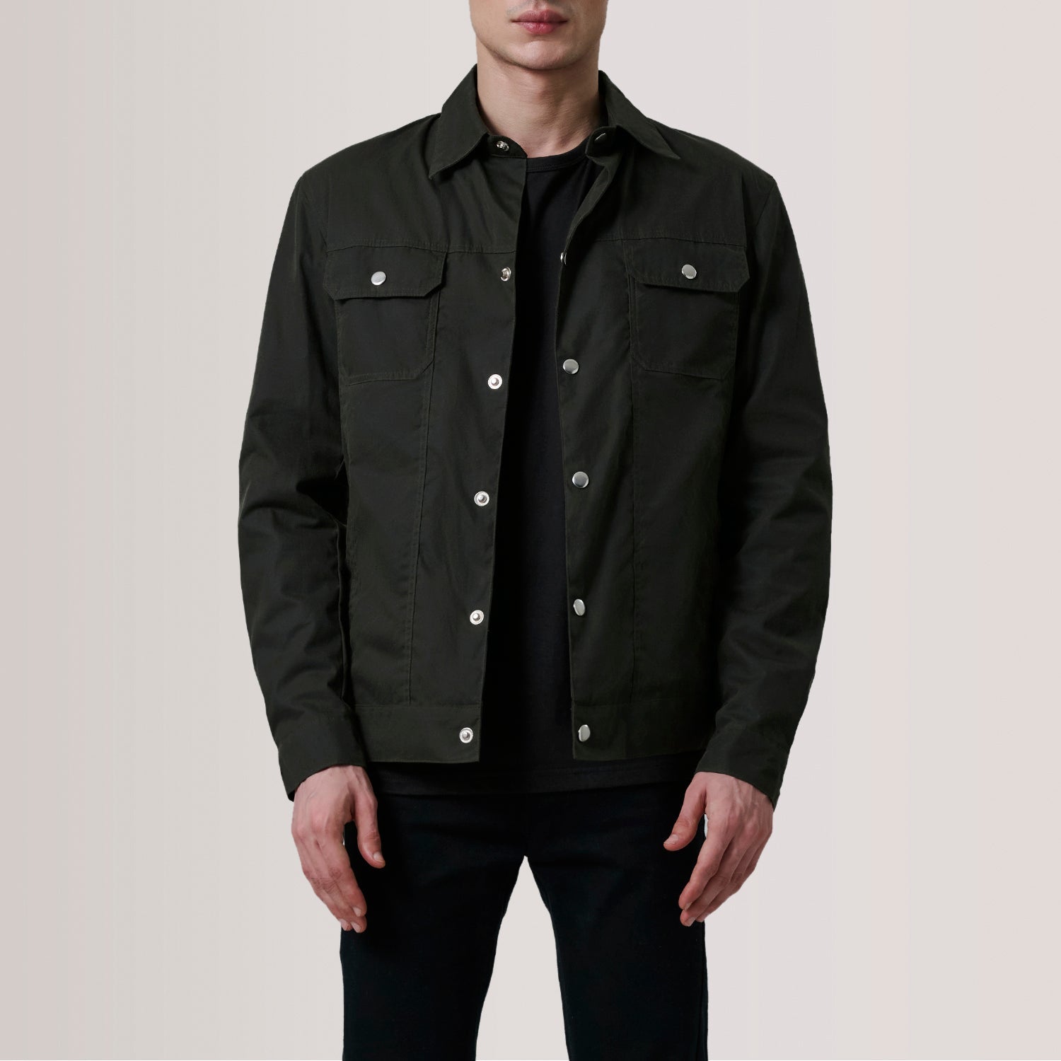 Colberto Olive Waxed Canvas Trucker Jacket by Dash Racegear - men Jacket view 1