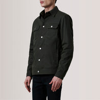 Colberto Olive Waxed Canvas Trucker Jacket by Dash Racegear - men Jacket view 3
