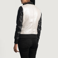 Cole Silver Leather Bomber Jacket by Dash Racegear - women Jacket view 6