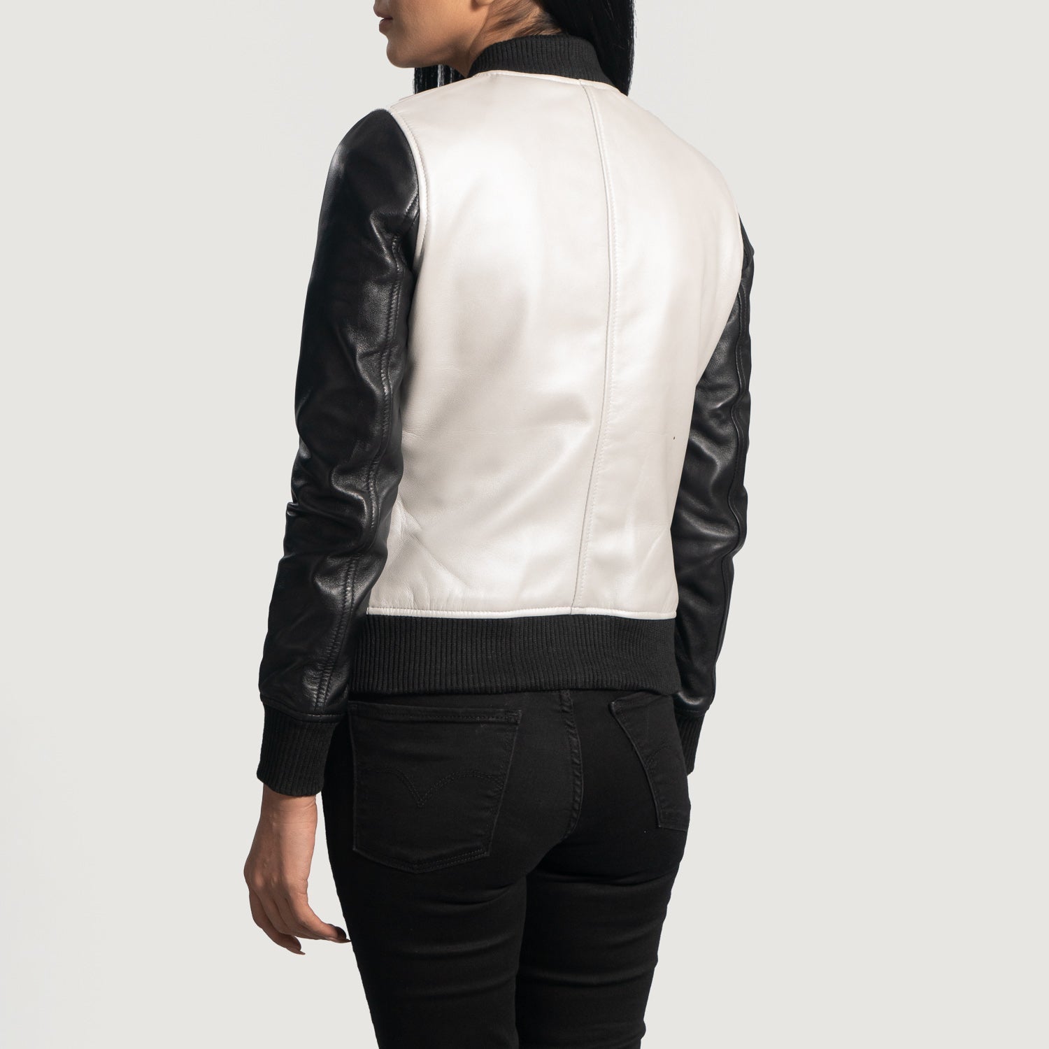 Cole Silver Leather Bomber Jacket by Dash Racegear - women Jacket view 6