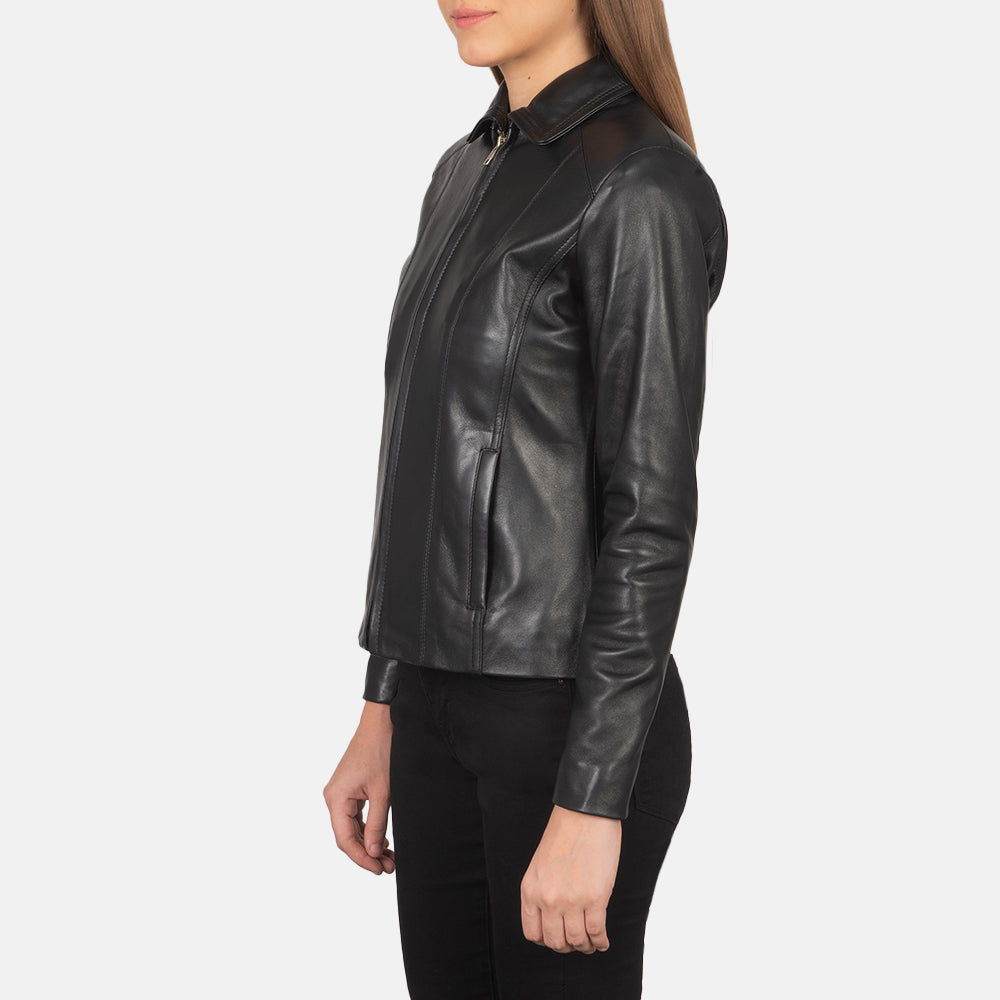 Colette Black Leather Jacket by Dash Racegear - women Jacket view 3