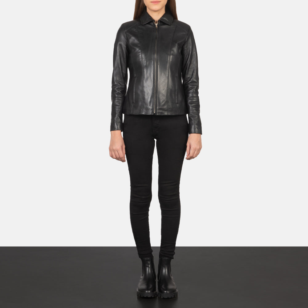 Colette Black Leather Jacket by Dash Racegear - women Jacket view 4