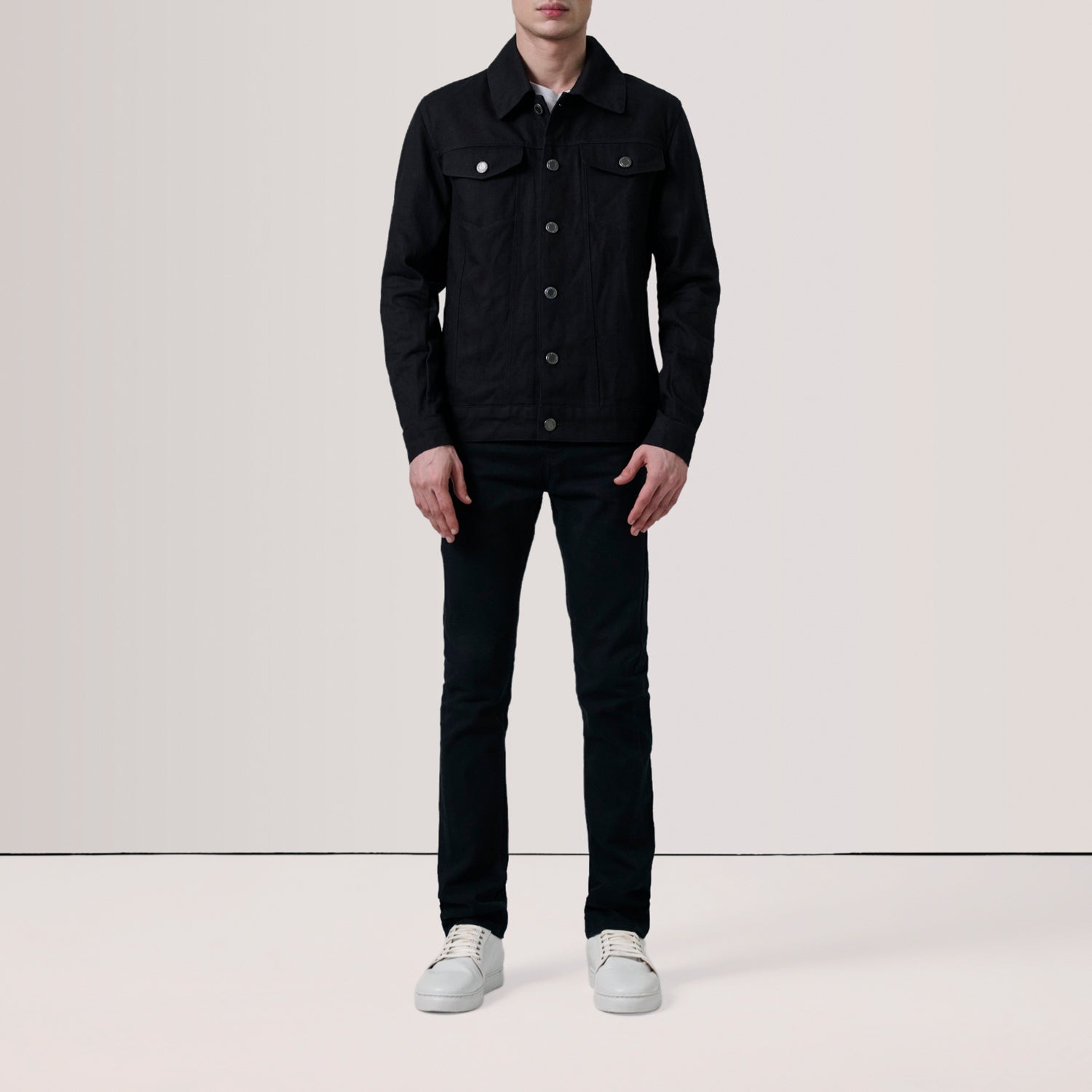 Conard Black Denim Trucker Jacket by Dash Racegear - men Jacket view 2