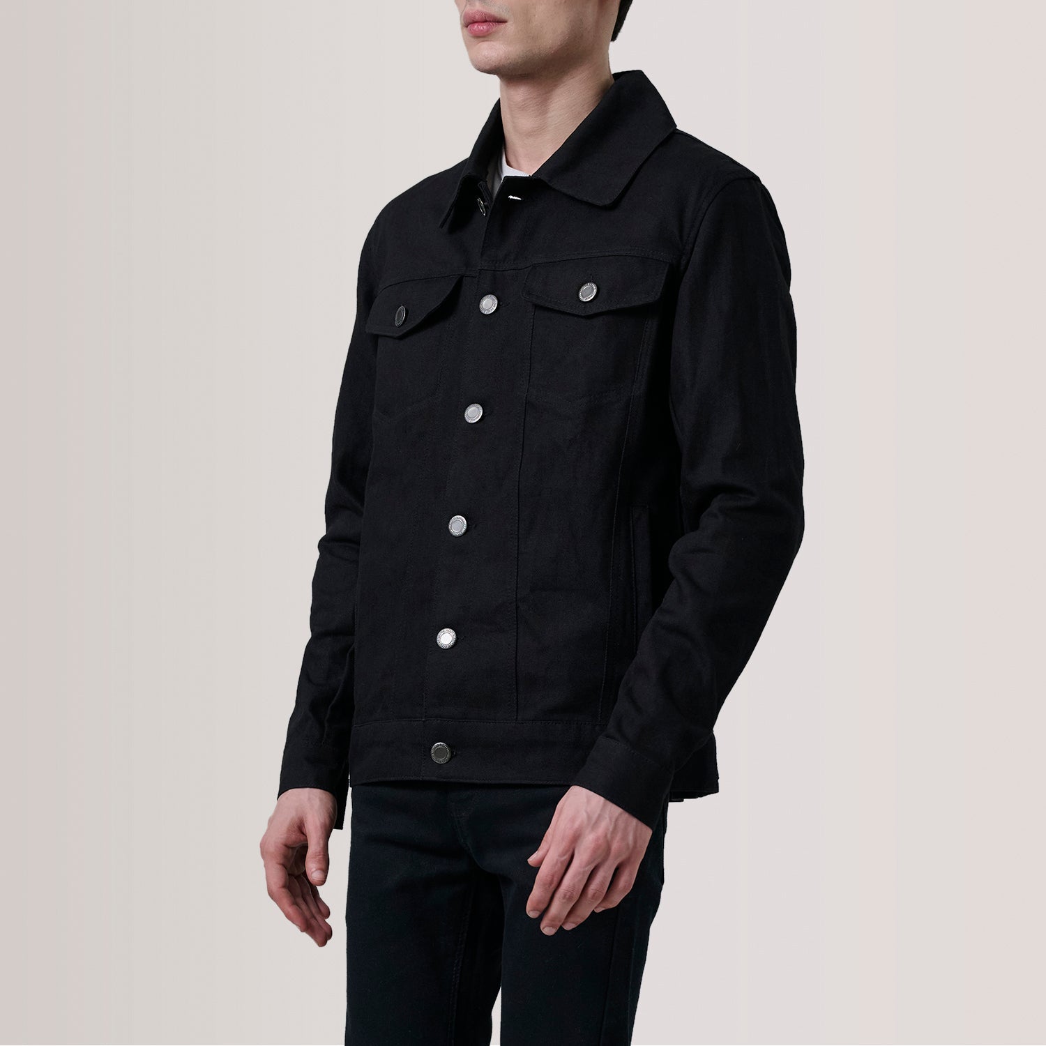 Conard Black Denim Trucker Jacket by Dash Racegear - men Jacket view 3