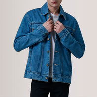 Conard Blue Denim Trucker Jacket by Dash Racegear - men Jacket view 1