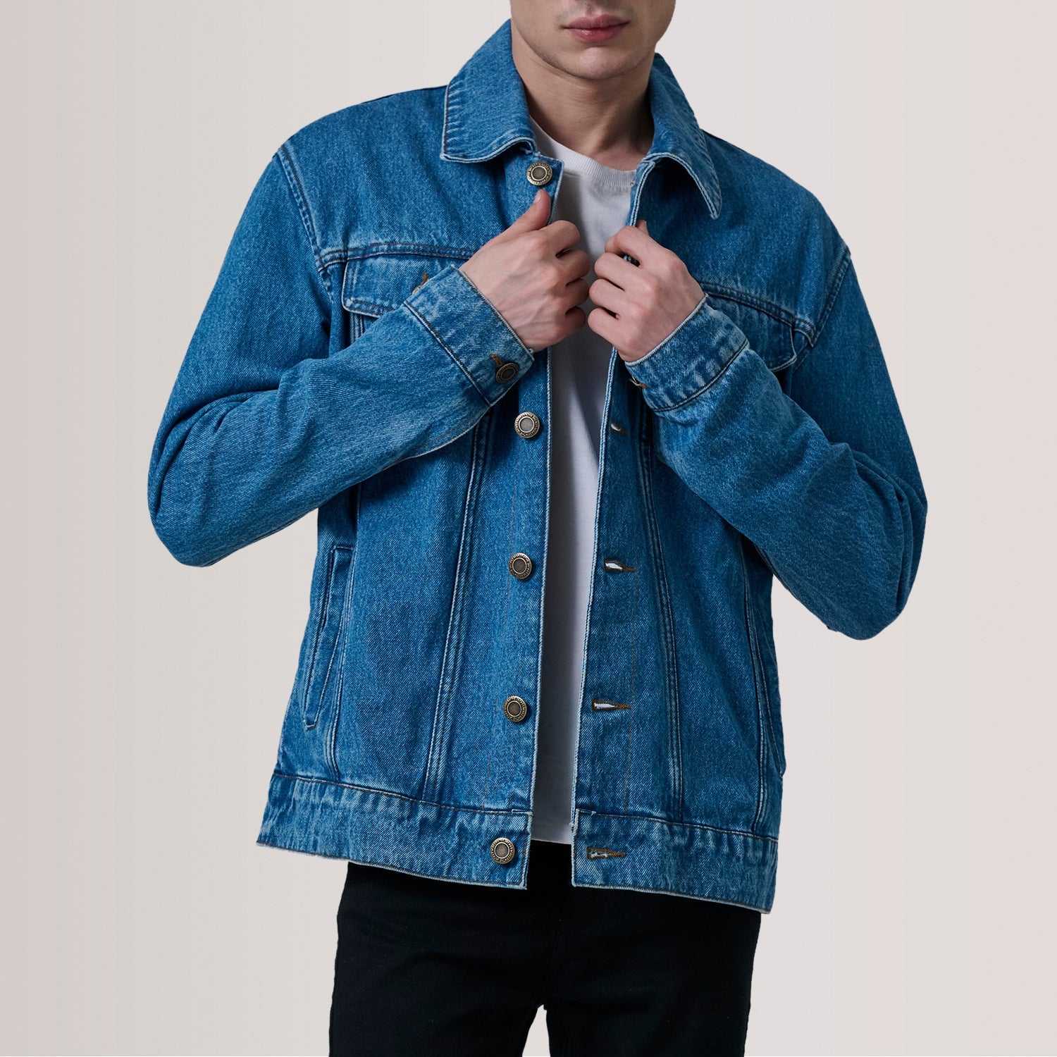 Conard Blue Denim Trucker Jacket by Dash Racegear - men Jacket view 1