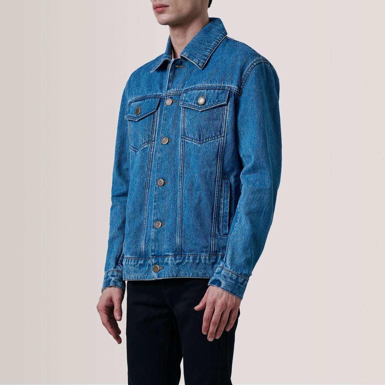 Conard Blue Denim Trucker Jacket by Dash Racegear - men Jacket view 3