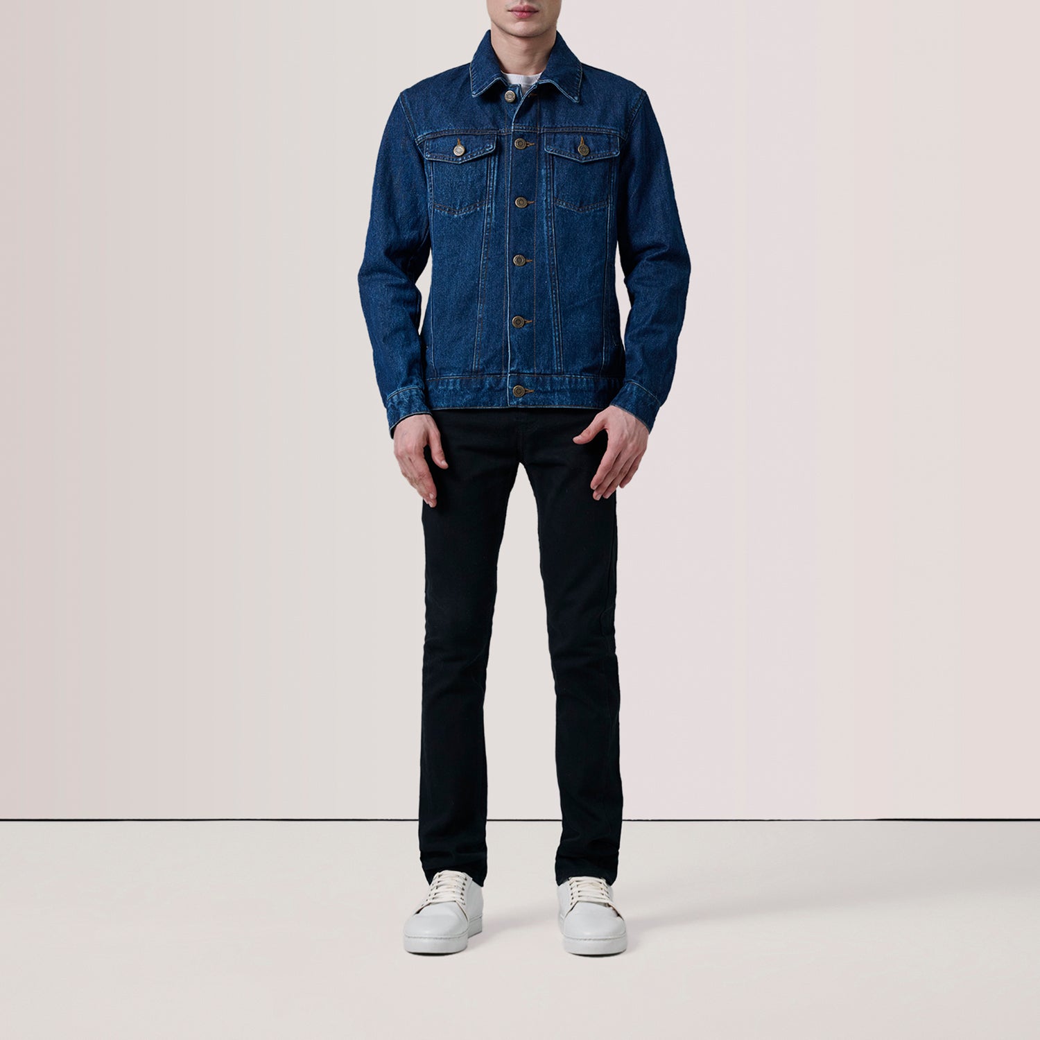 Conard Dark Blue Denim Trucker Jacket by Dash Racegear - unisex Jacket view 2