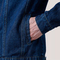 Conard Dark Blue Denim Trucker Jacket by Dash Racegear - unisex Jacket view 6