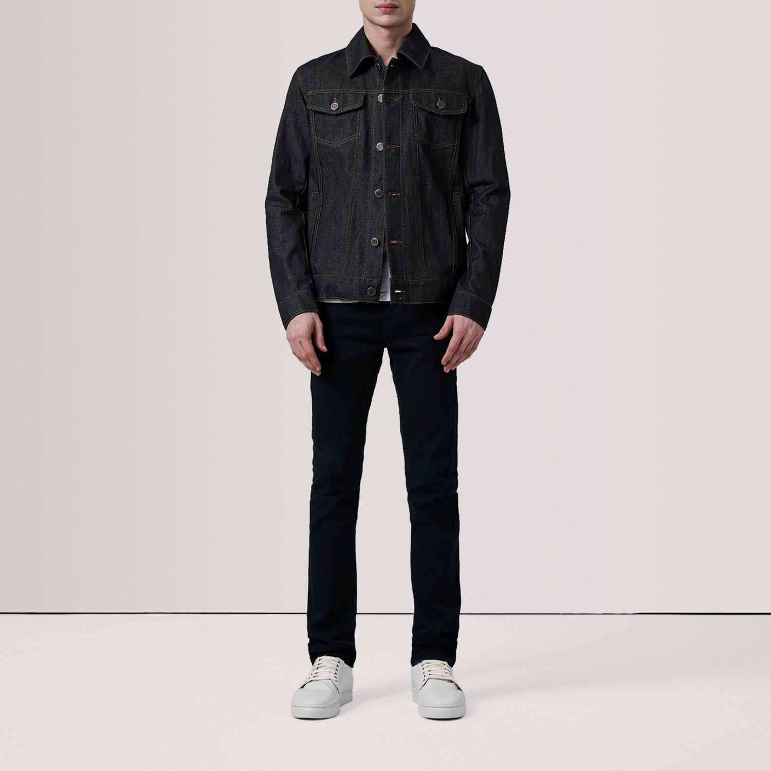 Conard Faded Black Denim Trucker Jacket by Dash Racegear - men Jacket view 2