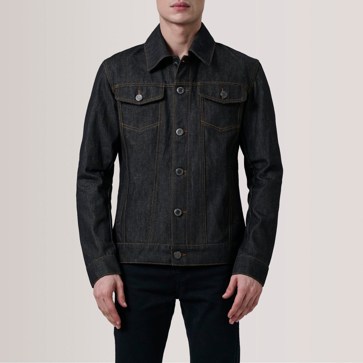 Conard Faded Black Denim Trucker Jacket by Dash Racegear - men Jacket view 5