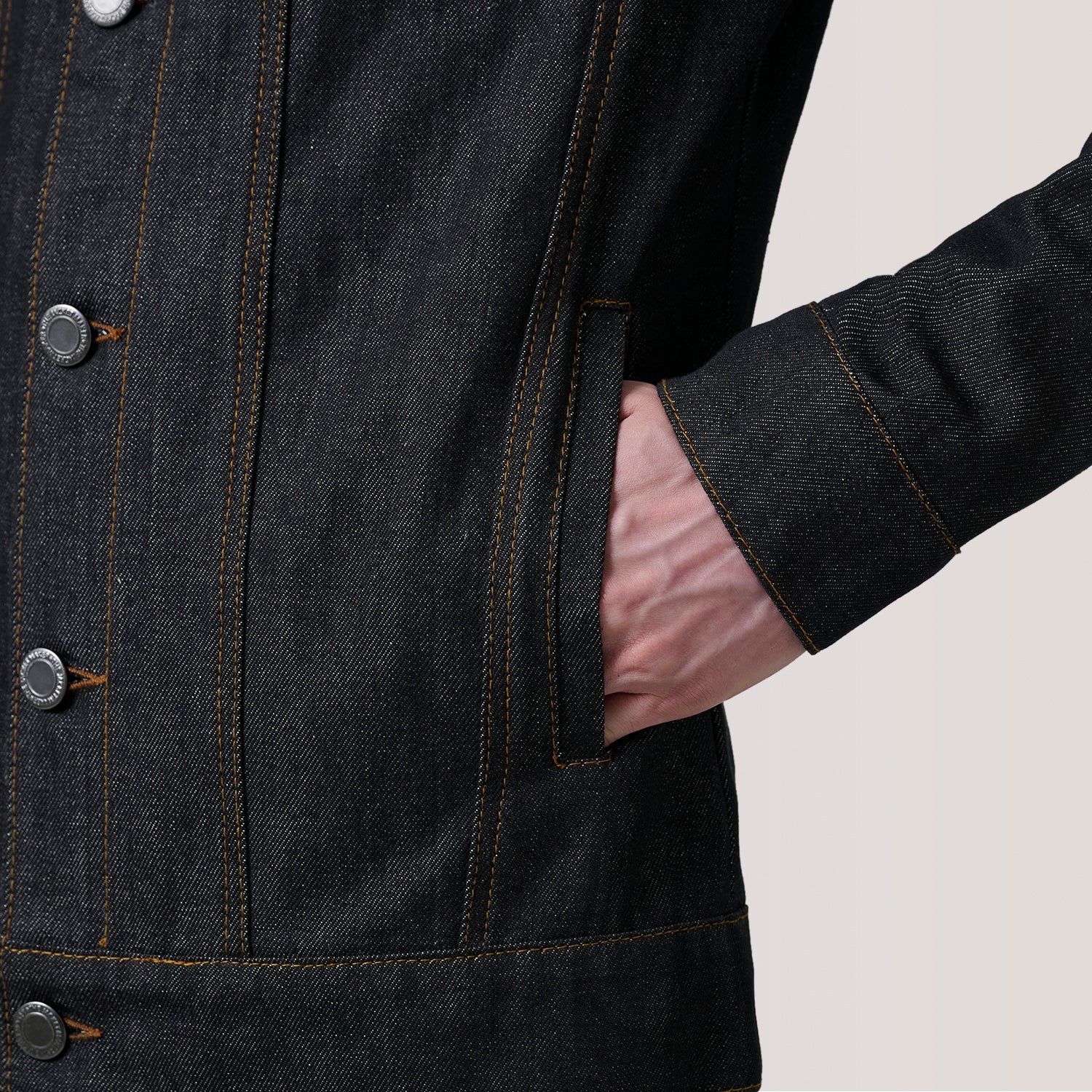 Conard Faded Black Denim Trucker Jacket by Dash Racegear - men Jacket view 6