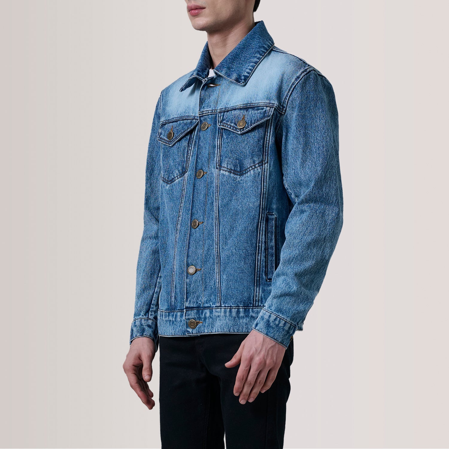 Conard Ice Blue Denim Trucker Jacket by Dash Racegear - men Jacket view 3