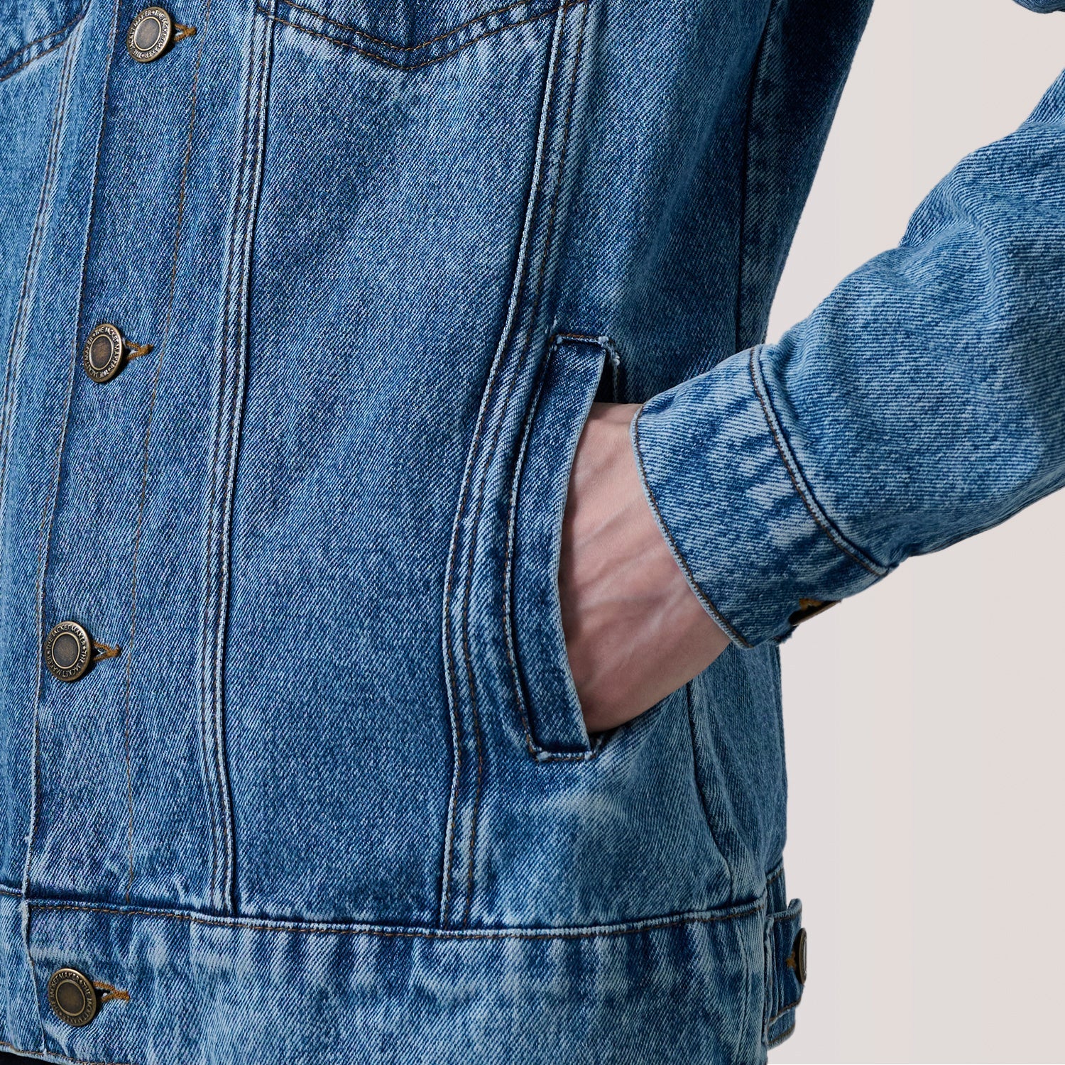 Conard Ice Blue Denim Trucker Jacket by Dash Racegear - men Jacket view 6