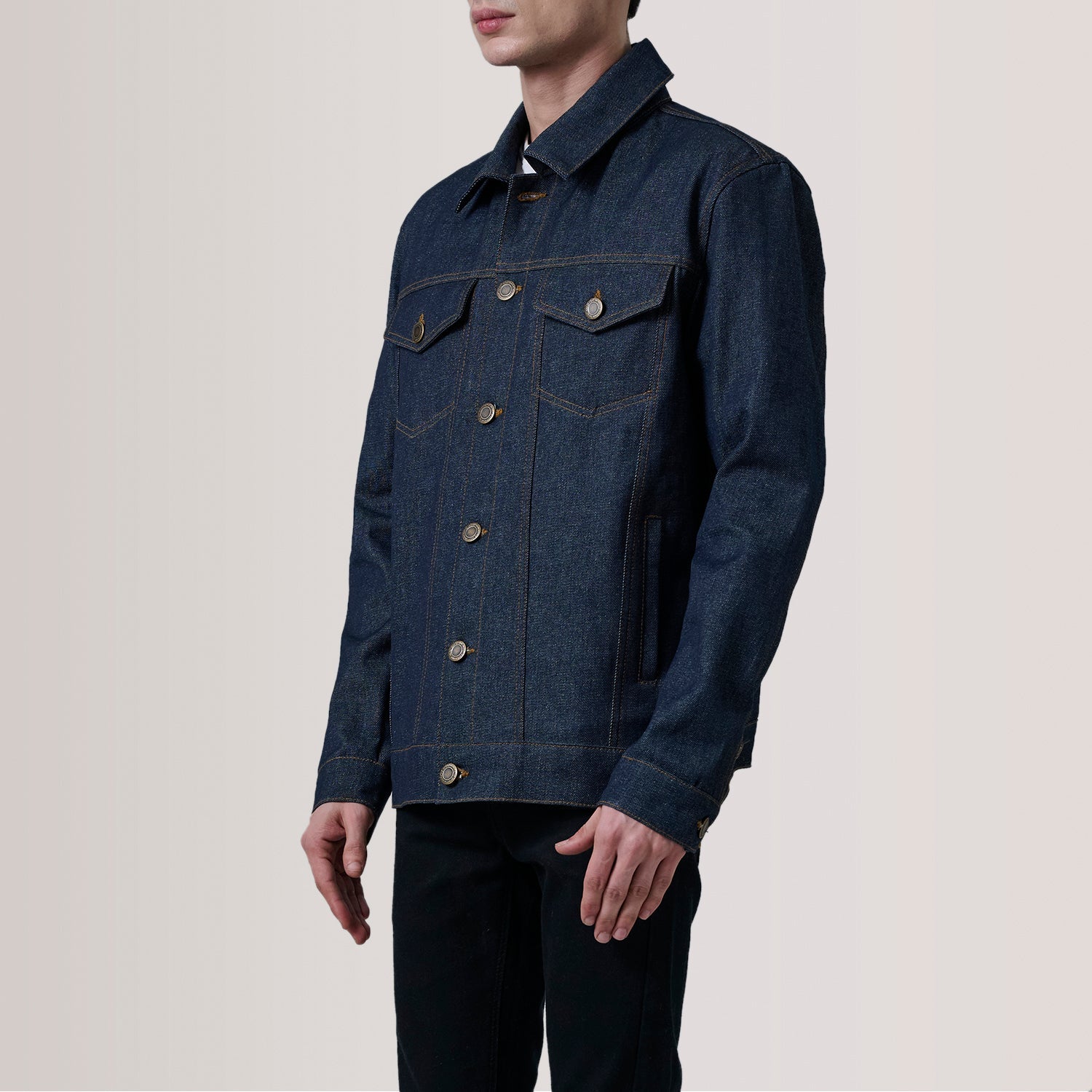 Conard Indigo Blue Denim Trucker Jacket by Dash Racegear - men Jacket view 3