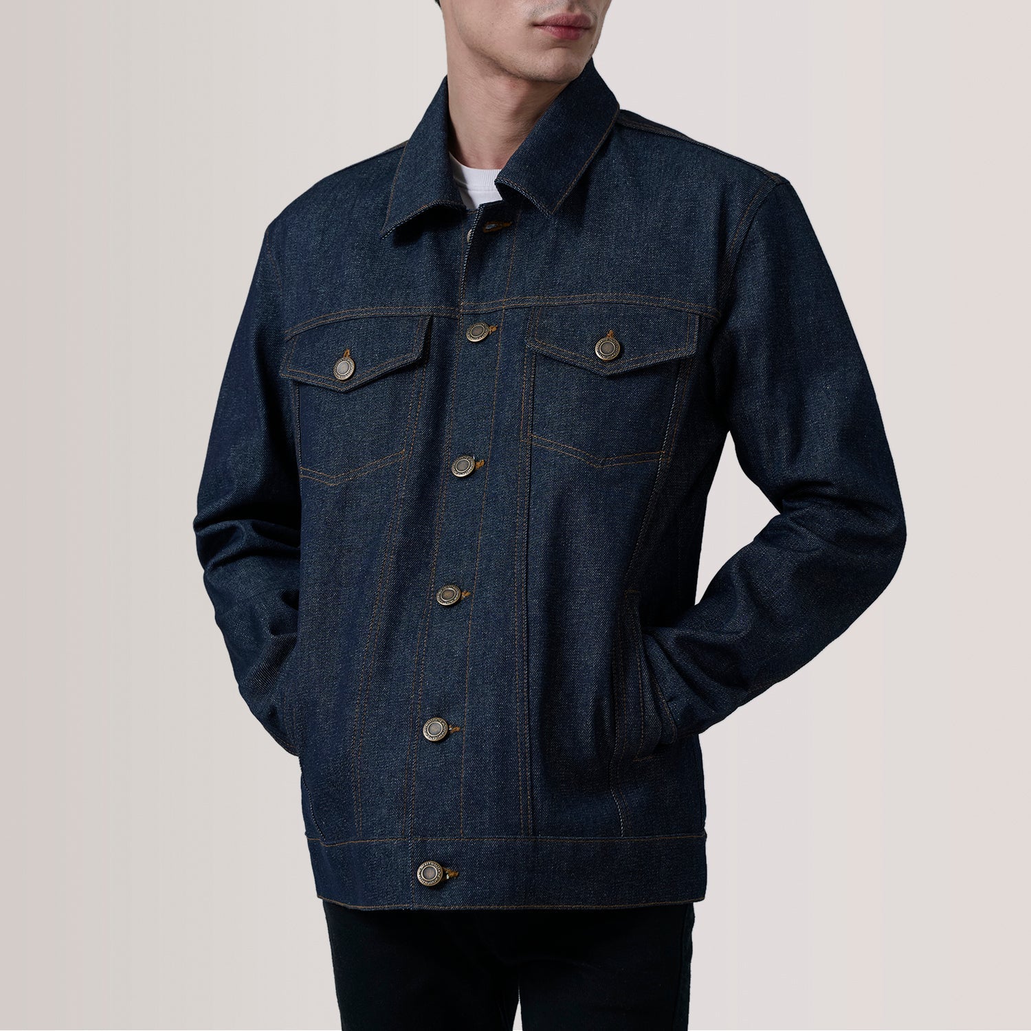 Conard Indigo Blue Denim Trucker Jacket by Dash Racegear - men Jacket view 5